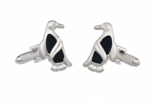 Penguin Cufflinks With Crystal Stone Eye